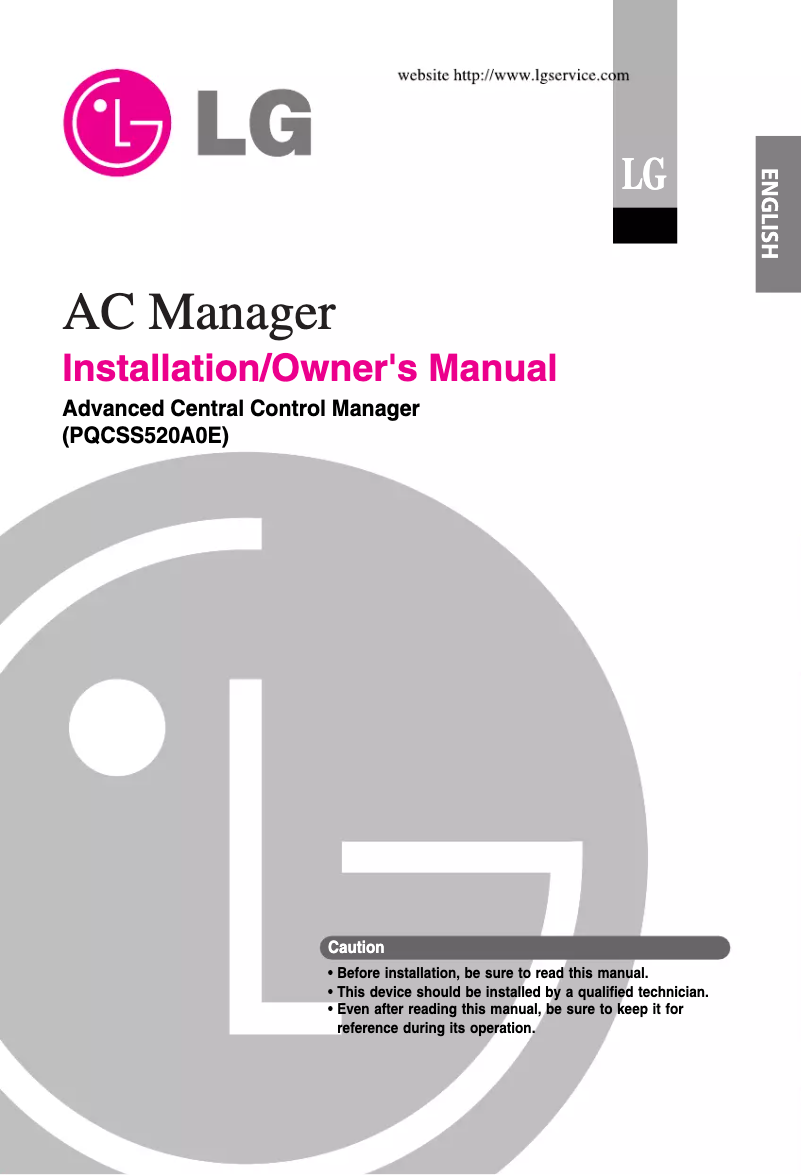 Page 1 de la notice Manuel utilisateur LG PQCSS520A0E