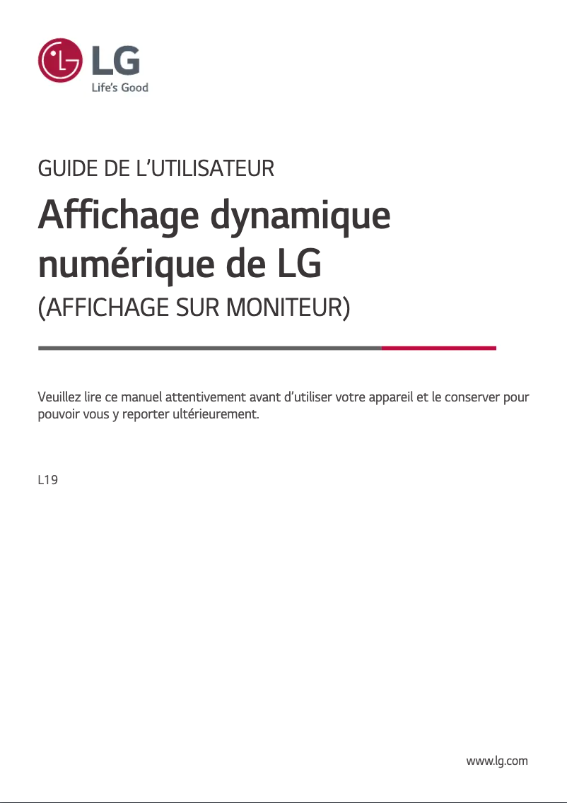 Página 1 del manual Manual de usuario LG 55VL7F