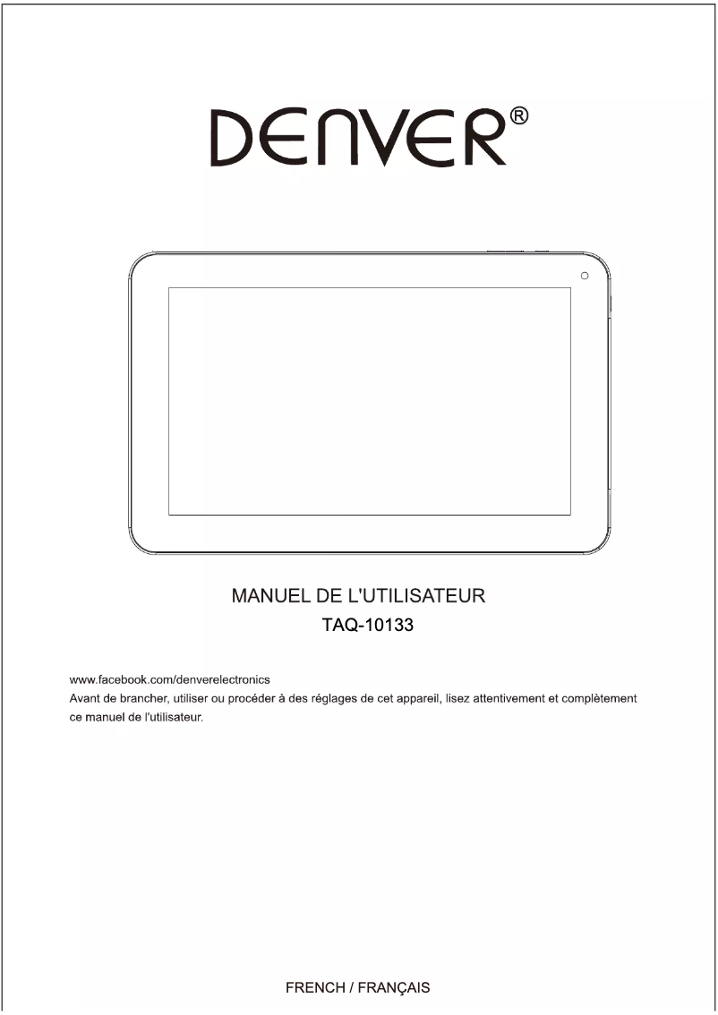 Page 1 de la notice Manuel utilisateur Denver TAQ-10133