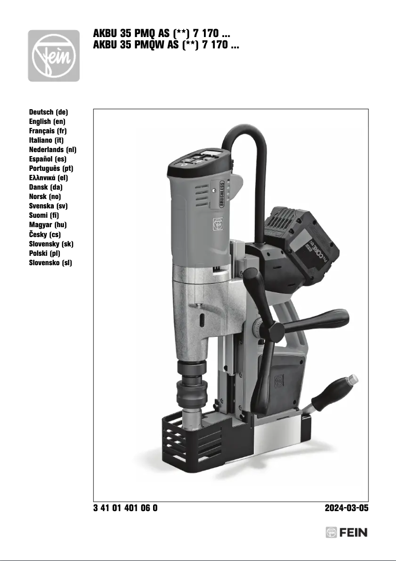 Page n°1 - Manuel utilisateur Fein AKBU 35 PMQ AS