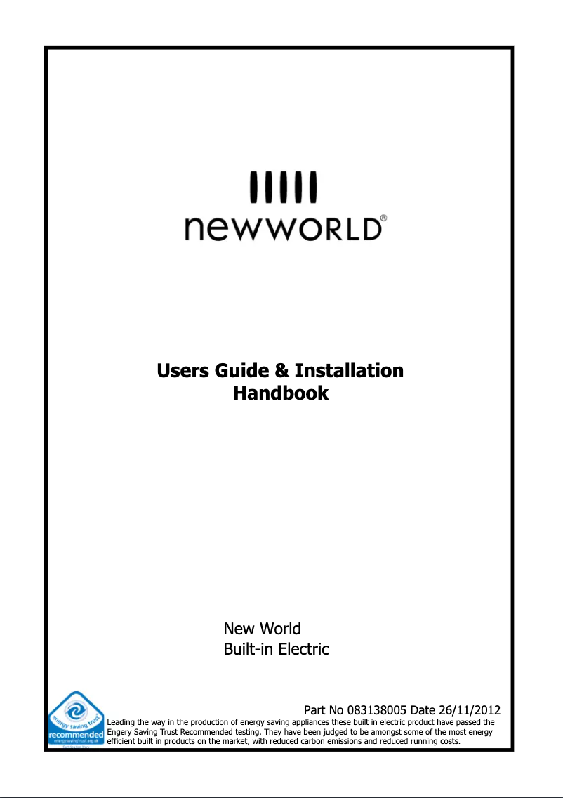 Page n°1 - Manuel utilisateur New World NW701D