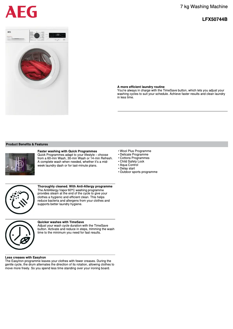 Image de la première page du manuel de l'appareil LFX50744B