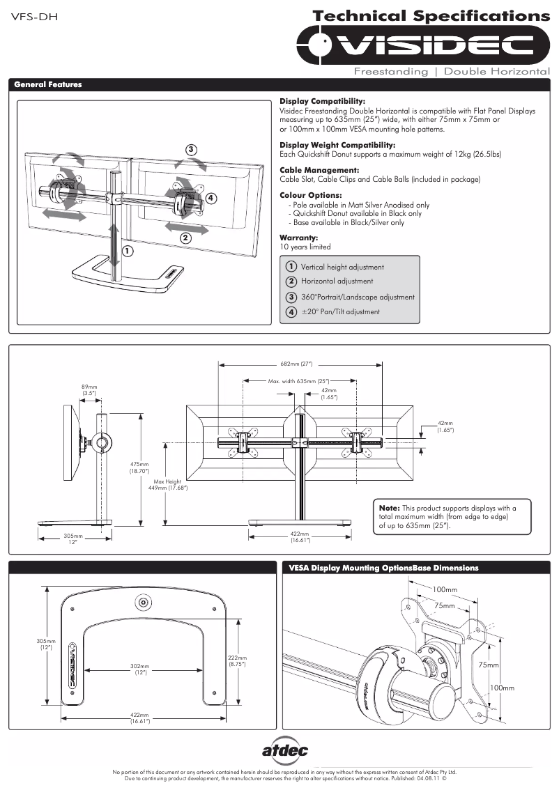 Image de la première page du manuel de l'appareil VFS-DH/TAA
