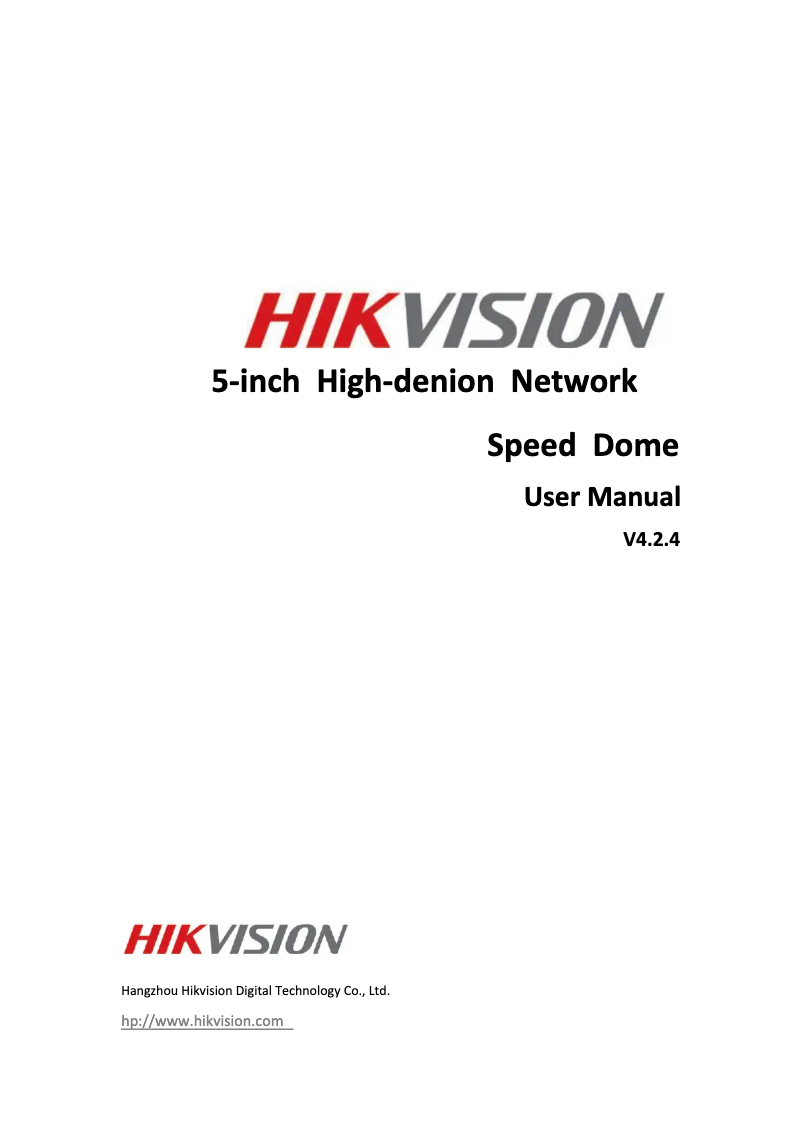 Page n°1 - Manuel utilisateur Hikvision DS-2AE5168N-A