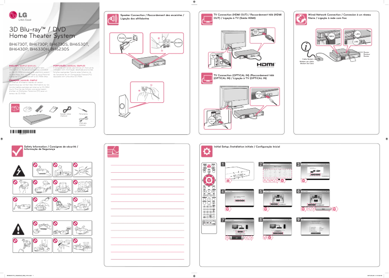 Page n°1 - Guide d'installation LG BH6530T