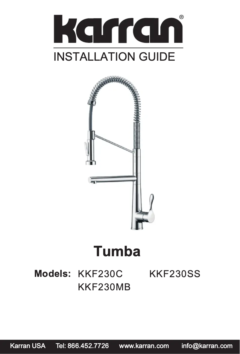 Page n°1 - Manuel utilisateur Karran Tumba KKF230C