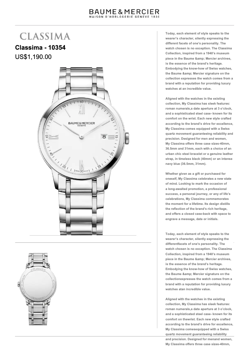 Image de la première page du manuel de l'appareil Classima 10354