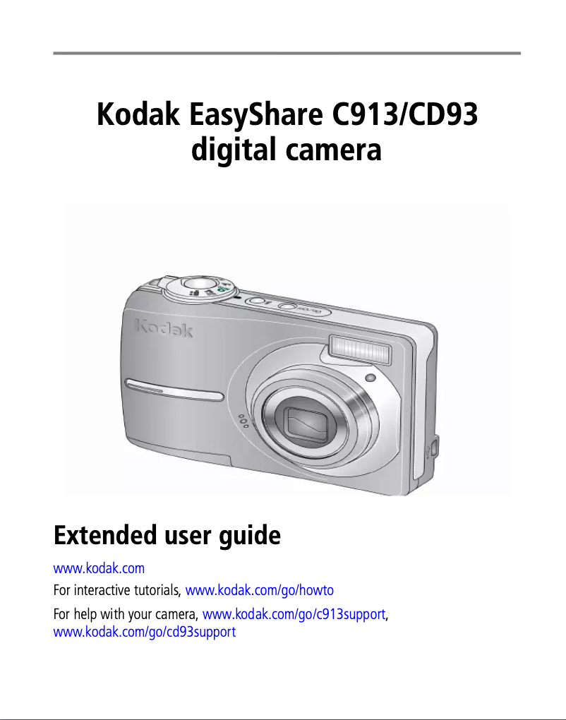 Page 1 de la notice Manuel utilisateur Kodak C913