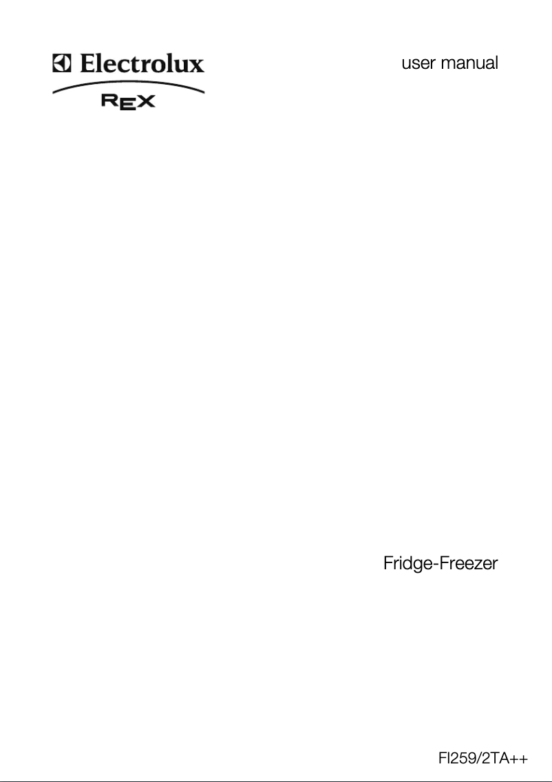 Page n°1 - Manuel utilisateur Electrolux-Rex FI2592TA++