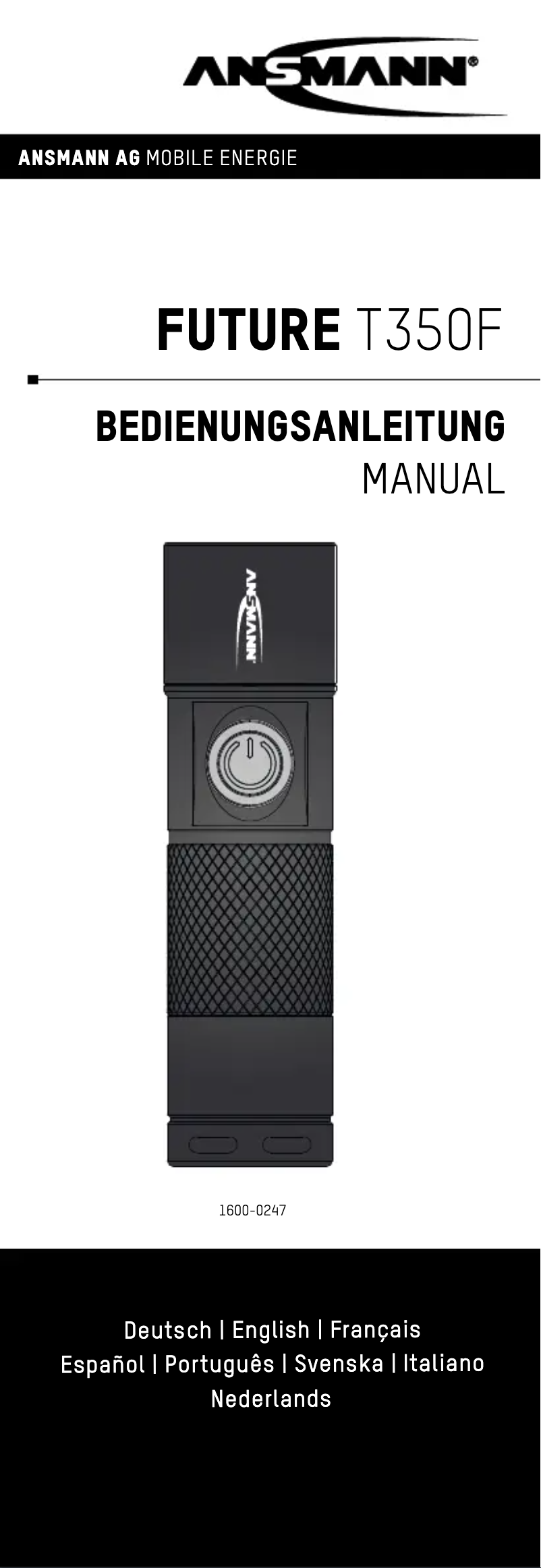 Page n°1 - Manuel utilisateur Ansmann Future T350FR