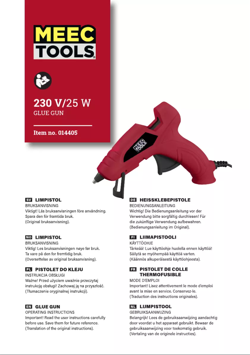 Page n°1 - Manuel utilisateur Meec Tools 014405