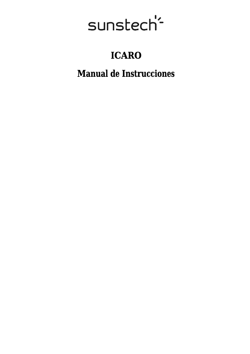 Page 1 de la notice Manuel utilisateur Sunstech Icaro