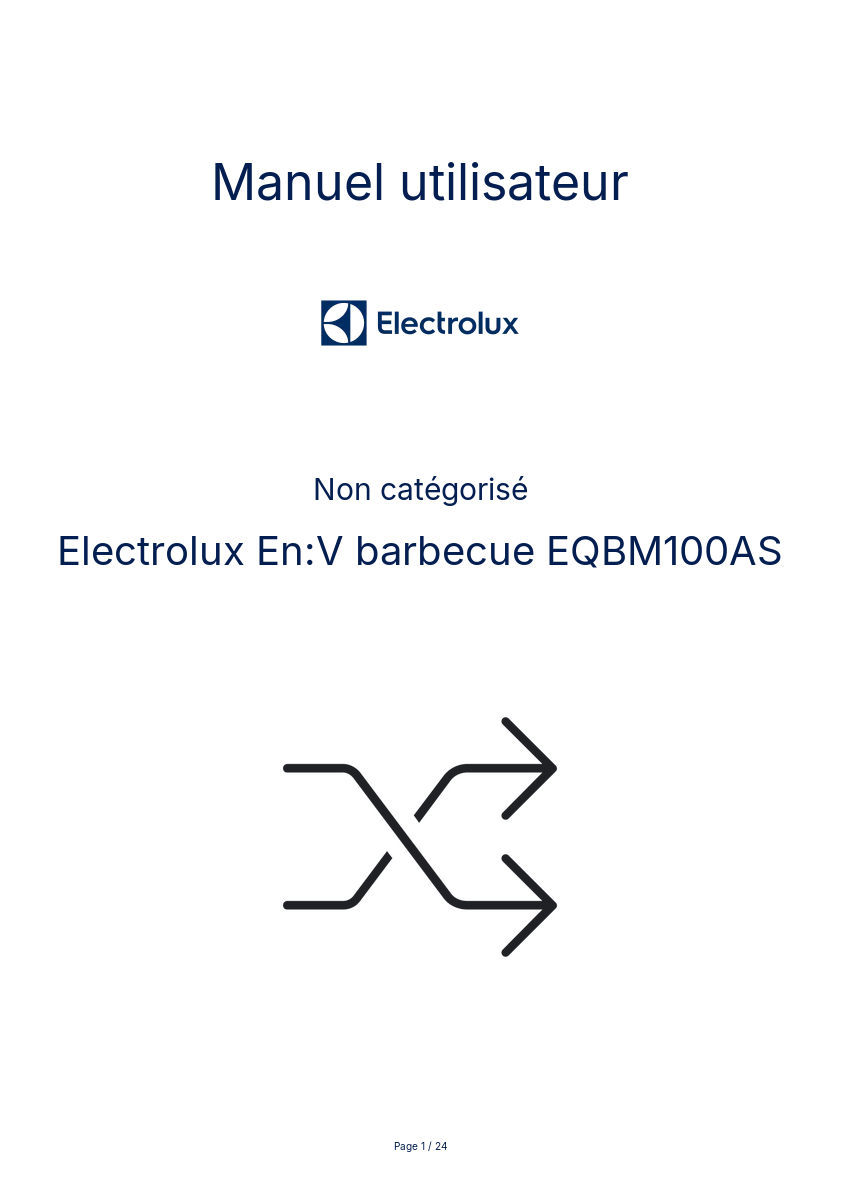 Image de la première page du manuel de l'appareil En:V barbecue EQBM100AS
