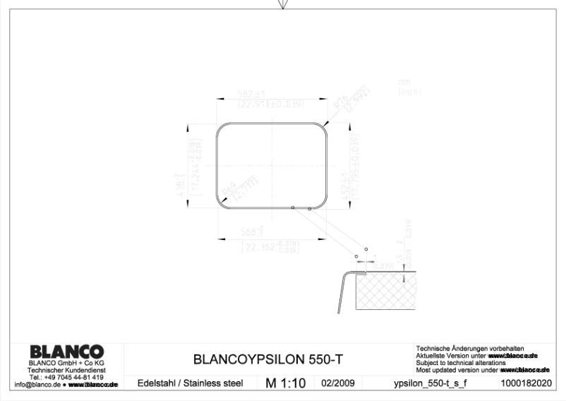 Page n°1 - Manuel utilisateur BLANCO YPSILON 550-T