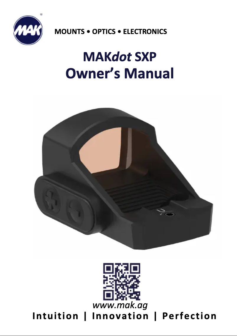 Image de la première page du manuel de l'appareil dot SXP