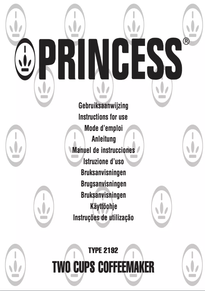 Page 1 de la notice Manuel utilisateur Princess Two Cups Coffeemaker 242192
