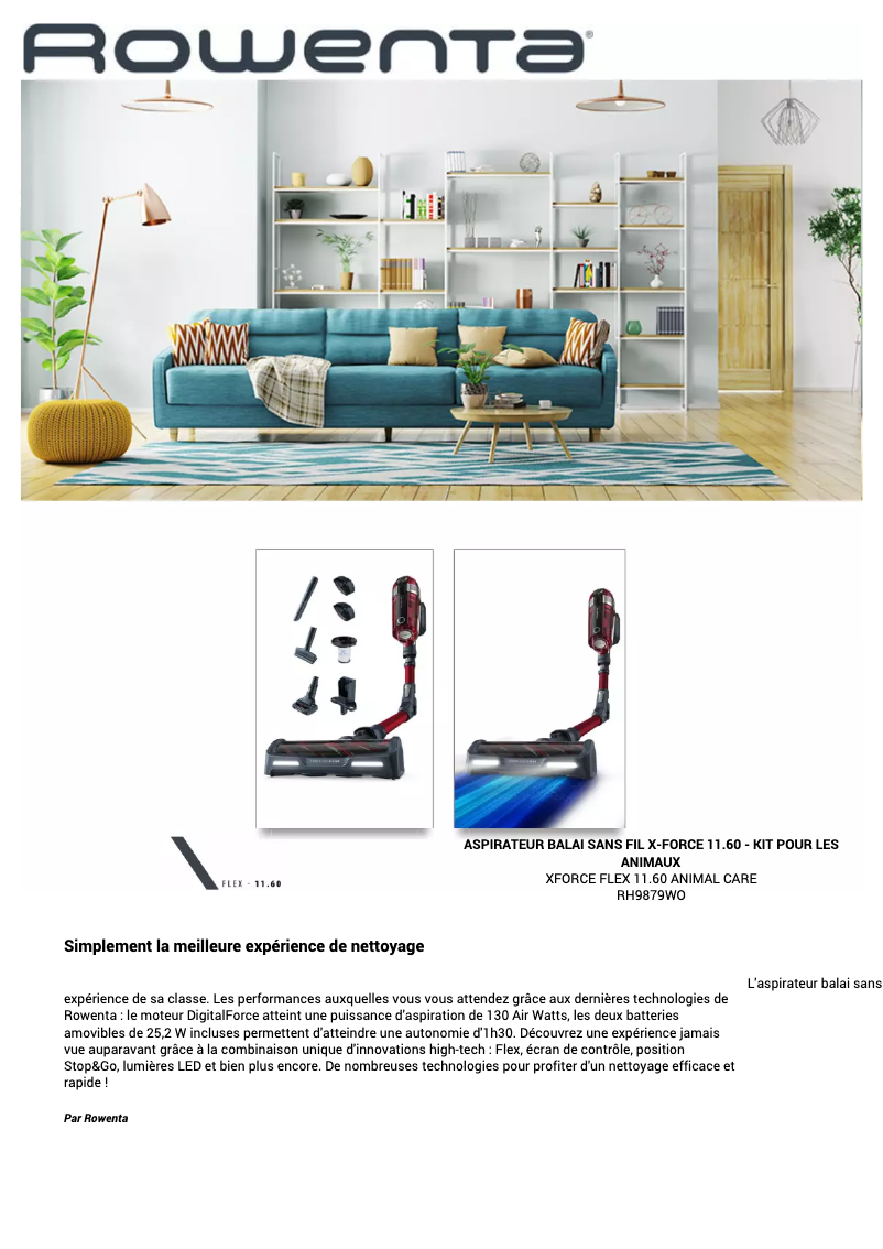 Page n°1 - Manuel utilisateur Rowenta X-Force Flex 11.60 RH9879