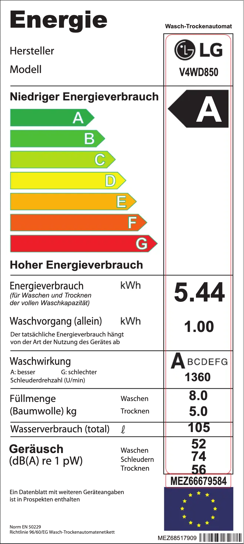 Page 1 de la notice Manuel utilisateur LG V4WD850