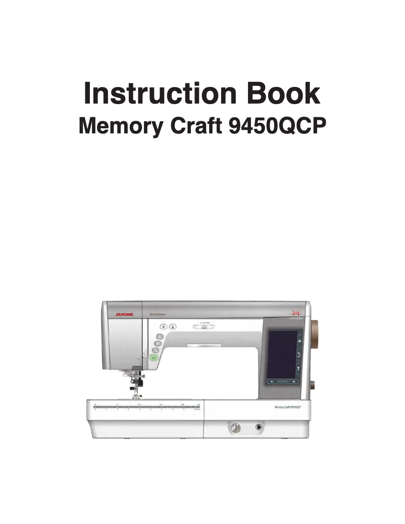 Page n°1 - Manuel utilisateur Janome Memory Craft 9450QCP