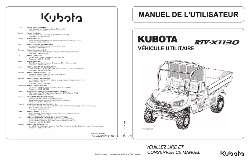 Image de la première page du manuel de l'appareil RTV-X1130