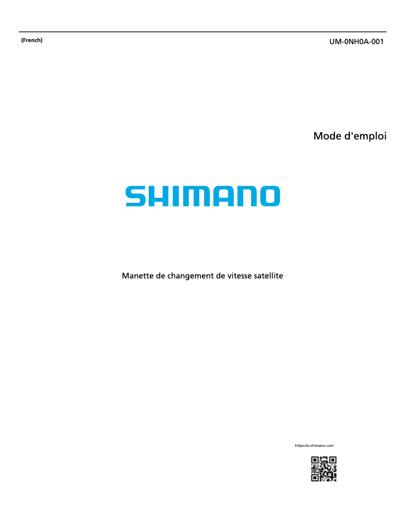 Page n°1 - Manuel utilisateur Shimano SW-RS801-S