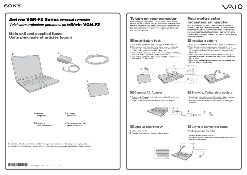 Page n°1 - Manuel utilisateur Sony Vaio VGN-FZ345E