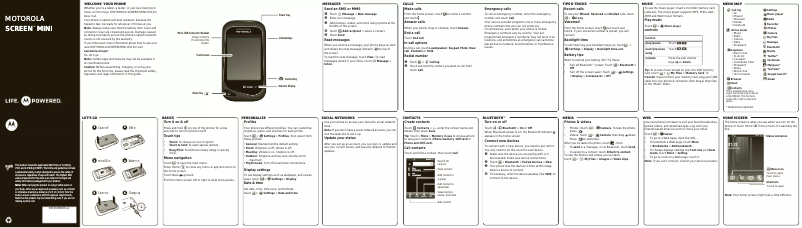 Page 1 de la notice Manuel utilisateur Motorola Screen Mini EX132