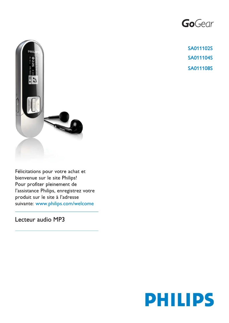 Page n°1 - Manuel utilisateur Philips GoGear SA011108S