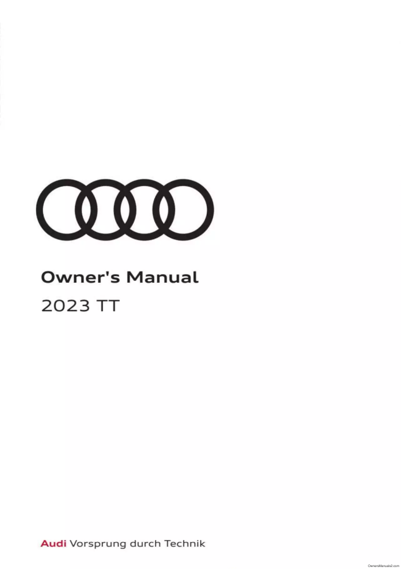 Page 1 de la notice Manuel utilisateur Audi TT (2023)