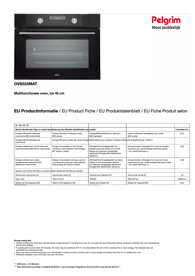 Image de la première page du manuel de l'appareil OVS524MAT