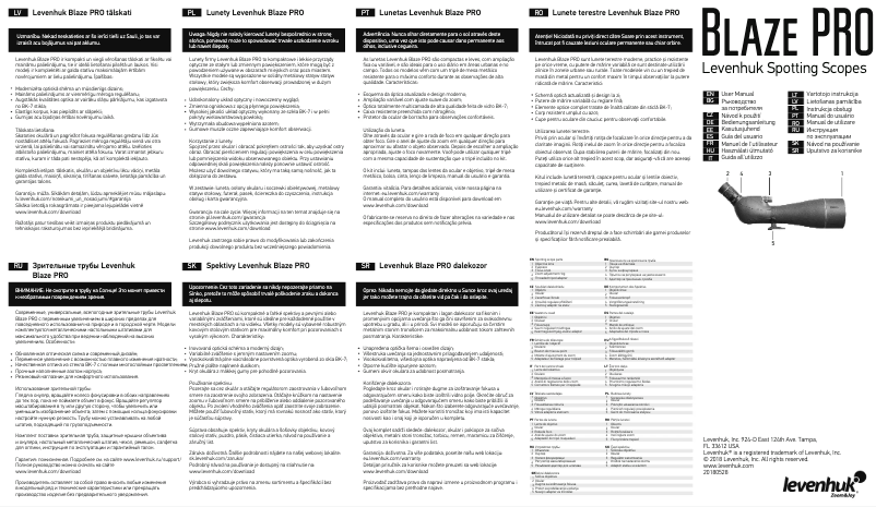 Page 1 de la notice Manuel utilisateur Levenhuk Blaze PRO 100