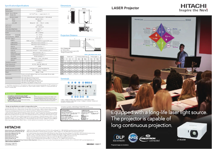Page n°1 - Brochure Hitachi LP-WU6500