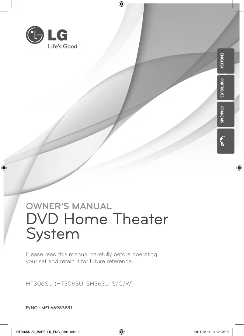 Page 1 de la notice Manuel utilisateur LG HT306SU-F2