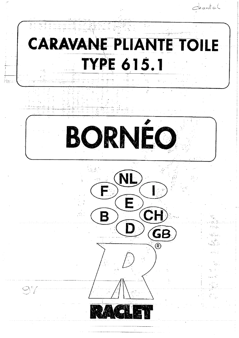 Page n°1 - Manuel utilisateur Raclet Borneo (615.1)