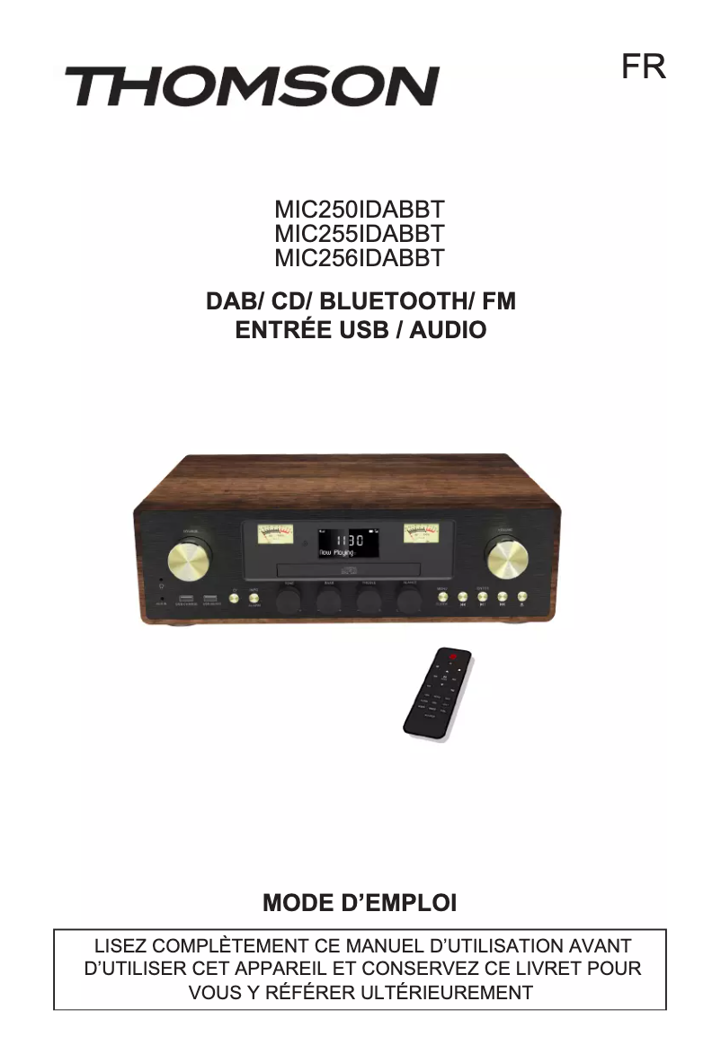 Page n°1 - Manuel utilisateur Thomson MIC250IDABBT