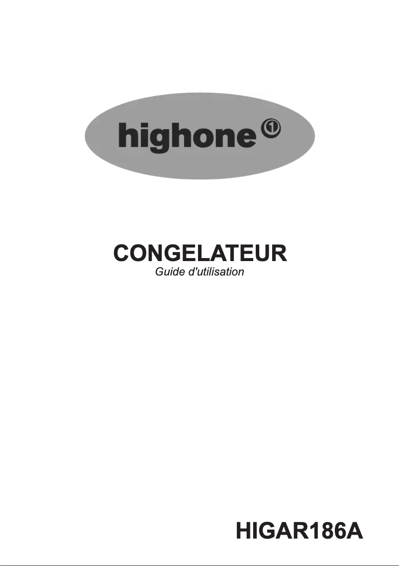 Page 1 de la notice Manuel utilisateur High One HIG AR186A