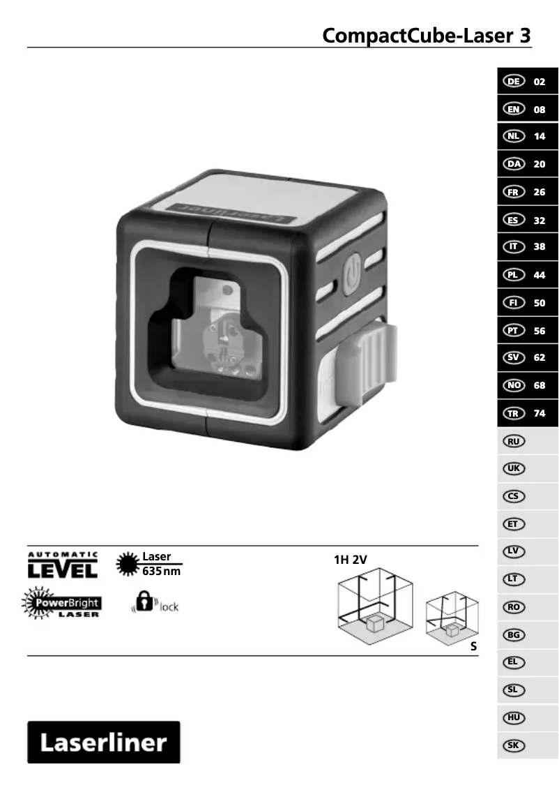 Page n°1 - Manuel utilisateur Laserliner CompactCube-Laser 3 Plus