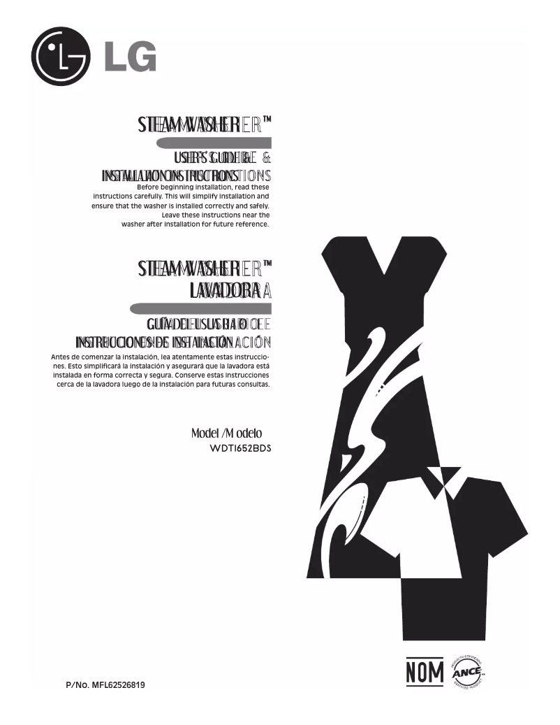 Image de la première page du manuel de l'appareil WDT1652BDS