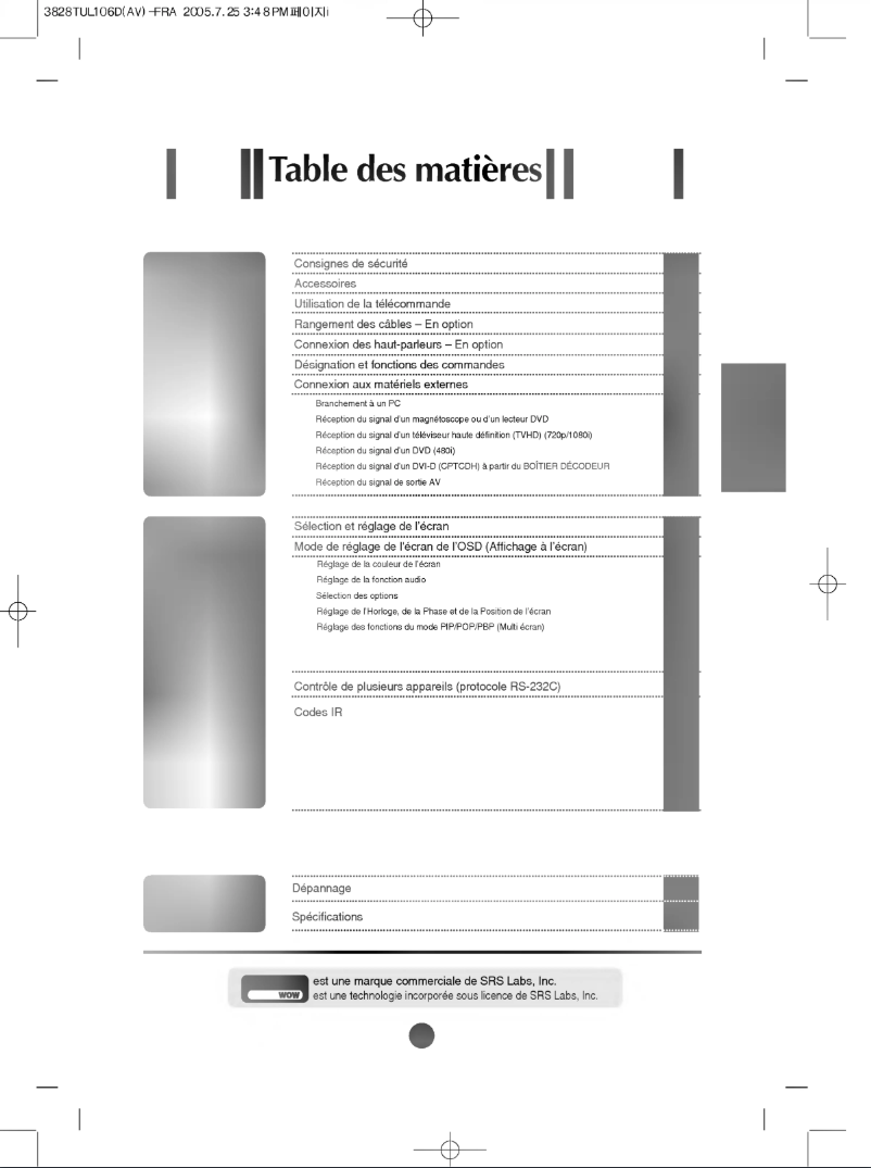 Page 1 de la notice Manuel utilisateur LG L3200AK