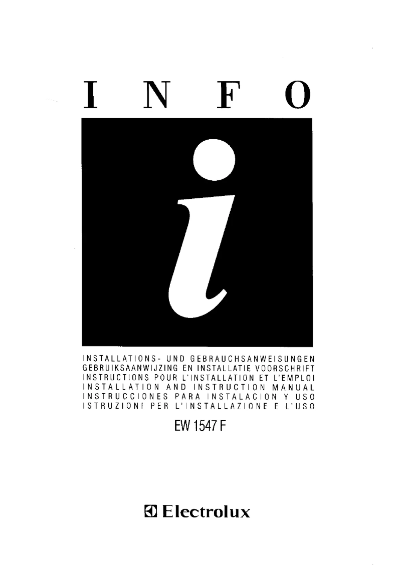 Page 1 de la notice Manuel utilisateur Electrolux EW1547F