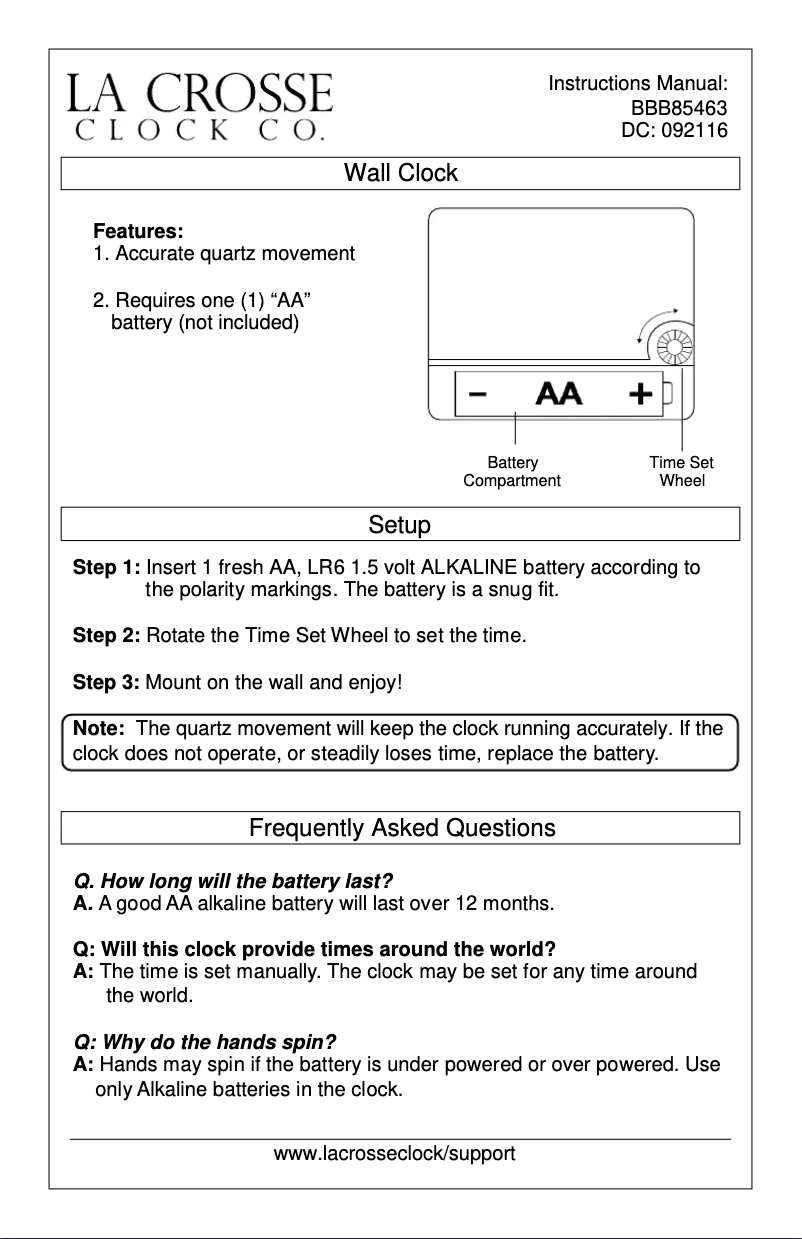 Page n°1 - Manuel utilisateur La Crosse Technology BBB85463