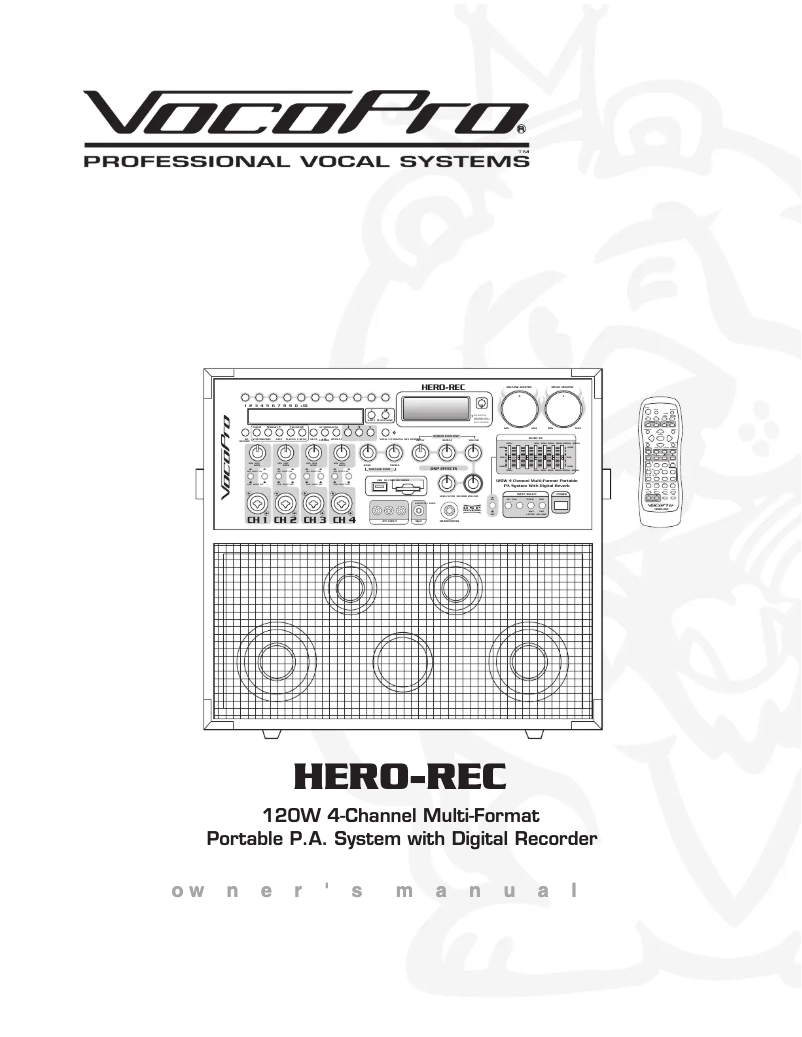 Image de la première page du manuel de l'appareil HERO-REC