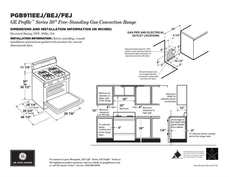 Imagen de la primera página del manual del dispositivo Profile PGB911EEJES