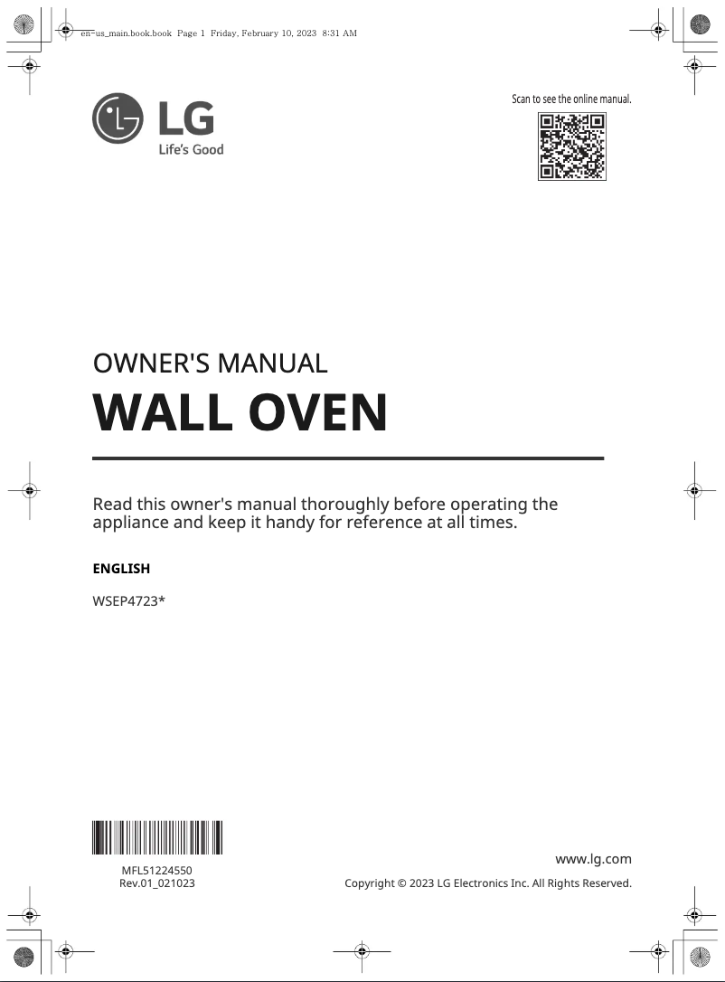 Página 1 del manual Manual de usuario LG WSEP4723D