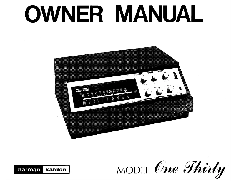 Page 1 de la notice Manuel utilisateur Harman Kardon One Thirty