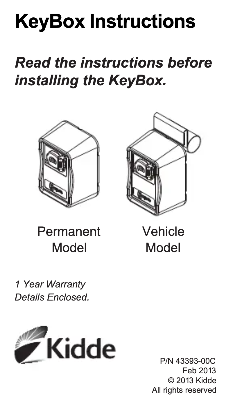 Page n°1 - Manuel utilisateur Kidde SupraMax Wall Mount
