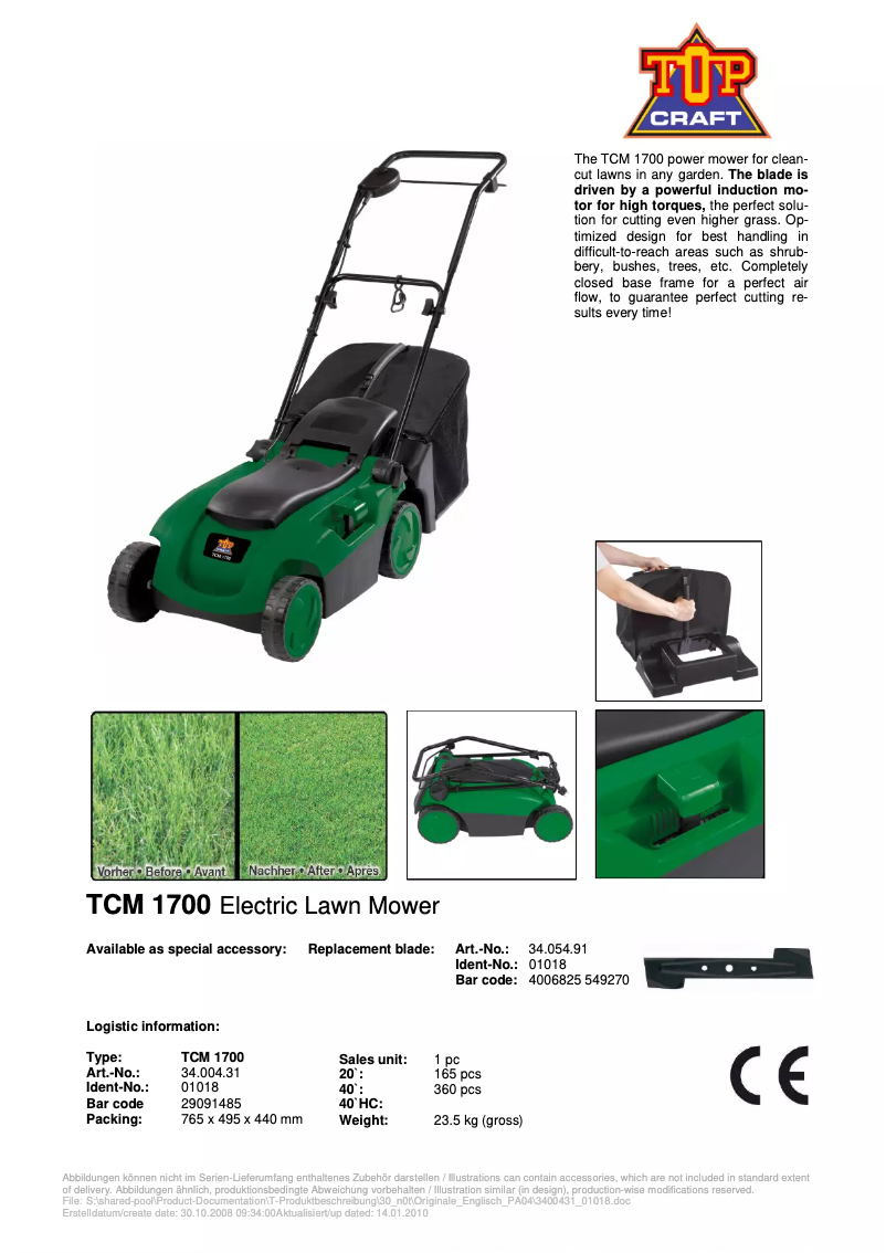 Image de la première page du manuel de l'appareil TCM 1700