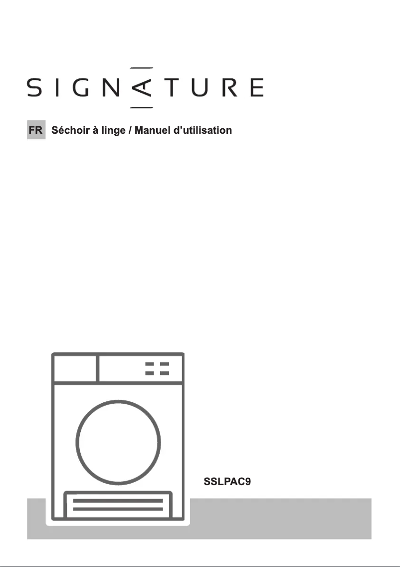 Page 1 de la notice Manuel utilisateur Signature SSLPAC9