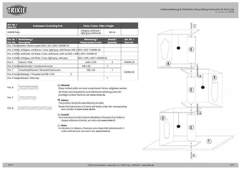 Imagen de la primera página del manual del dispositivo Piero
