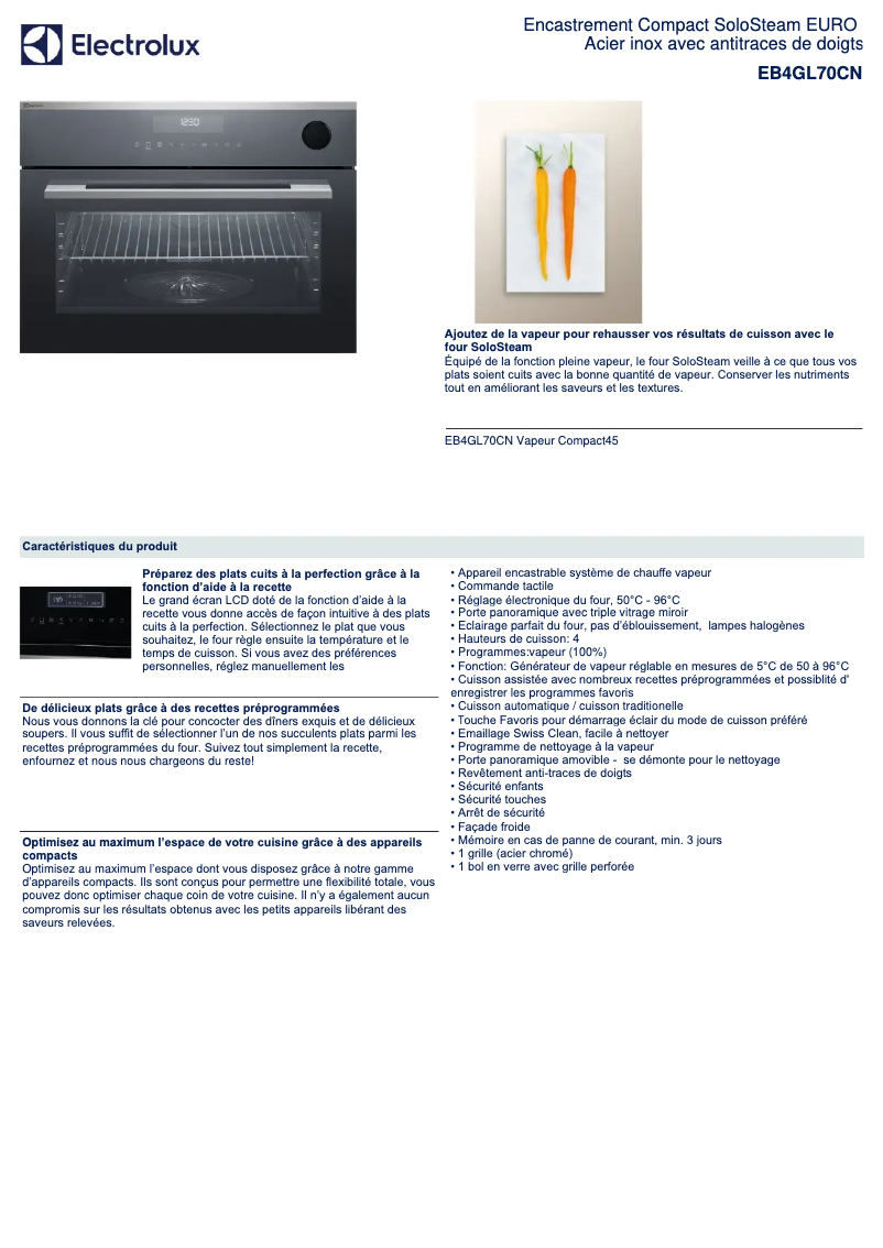 Image de la première page du manuel de l'appareil EB4GL70CN